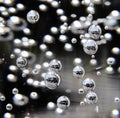 Detail of bubbles in soda water in glass Royalty Free Stock Photo