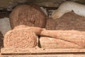 Detail of Buddha lying. Sigiriya, Sri Lanka