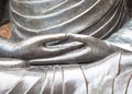 Detail of Buddha statue with Dhyana hand position, the gesture o