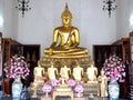 Detail of a Buddha at Wat Pho, Bangkok, Thailand