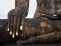 Detail of Buddha& x27;s Hand in Sukhothai Thailand