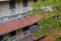 Detail building with foliage