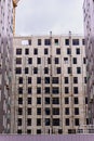 Detail of a building under construction with concrete walls Royalty Free Stock Photo