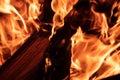 Detail of burning wood fire Royalty Free Stock Photo