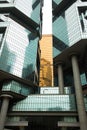 Detail of a business building in Hong Kong city