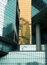 Detail of a business building in Hong Kong city Royalty Free Stock Photo