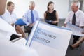 Detail Of Businesspeople Seated In Circle At Company Seminar Royalty Free Stock Photo