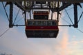 Detail of cabins Vienna giant wheel illuminated in winter christmas Royalty Free Stock Photo