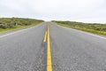 Detail of cabrillo highway with yellow median stripe in California