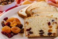 Detail of cake with dried Fruit Royalty Free Stock Photo