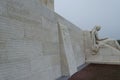 Detail of the Canadian National Memorial at Vimy Ridge on a sombre, grey November day Royalty Free Stock Photo