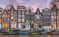 Detail of Canal houses on the Brouwersgracht in Amsterdam Royalty Free Stock Photo