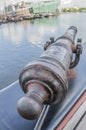 Detail Of The Canon At The Doen VOC Ship At The Scheepvaartmuseum Amsterdam The Netherlands 2018