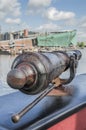Detail Of The Canon At The Doen VOC Ship At The Scheepvaartmuseum Amsterdam The Netherlands 2018