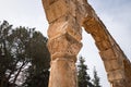 Detail of a capital of a column. The ruins of the Umayyad city of Anjar. Beqaa Valley, Lebanon