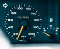 Detail of car dashborad, speedmeter