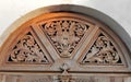 Detail carved door of a church Royalty Free Stock Photo