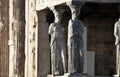 Detail of the Caryatids, Athens acropolis Royalty Free Stock Photo