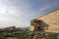 Detail of caryatids statues on the Parthenon on Acropolis Hill, Athens, Greece. Figures of the Caryatid Porch of the Erechtheion Royalty Free Stock Photo