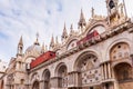 Detail of the Cathedral Basilica of the Patriarch of Venice in Piazza San Marco in Venice in Veneto, Italy. Royalty Free Stock Photo