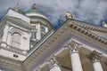 Detail of Cathedral of the Diocese of Helsinki, finnish Evangelical Lutheran church, located in the neighborhood of Kruununhaka i Royalty Free Stock Photo