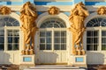 Detail of Catherine palace in Tsarskoe Selo. Pushkin. Saint Petersburg. Russia Royalty Free Stock Photo