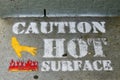 Caution Hot Surfaces Sign Royalty Free Stock Photo