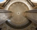 Detail of a ceiling dome in the interior of the Hassan II Mosque in Casablanca, Morocco.