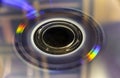 Detail of the central hole of a compact disc