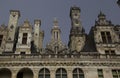 Detail of centre of roofscape Chateau de Chambord, Chambord France