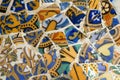 Detail of the ceramics from the Gaudi bench in par Royalty Free Stock Photo