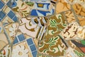 Detail of the ceramics from the Gaudi bench in par