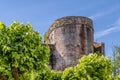 Detail of the Cerruglio fortress, the castle overlooking the village of Montecarlo, Lucca, Italy