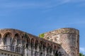 Detail of the Cerruglio fortress, the castle overlooking the village of Montecarlo, Lucca, Italy