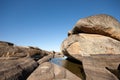 Detail of the characteristic stones of the Barruecos landscape in Malpartida de Caceres in Extremadura, Spain