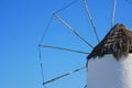 Detail of a characteristic windmill typical of the island of Mykonos Royalty Free Stock Photo