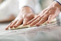 Detail of a Chef at work Royalty Free Stock Photo