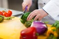 Detail of a Chef at work Royalty Free Stock Photo