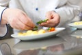 Detail of a Chef at work Royalty Free Stock Photo