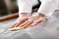 Detail of a Chef at work Royalty Free Stock Photo