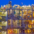 Detail of a Chemical plant in twilight Royalty Free Stock Photo