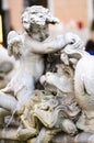 Detail of cherub in the Fountain of Neptune, Piazza Navona in Rome Italy Royalty Free Stock Photo