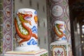 Detail of Chinese art in public shrine. Royalty Free Stock Photo