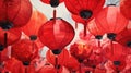 Detail of chinese red lanterns. Decoration for Chinese New Year Royalty Free Stock Photo