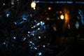 Christmas lights and decoration with pine. Royalty Free Stock Photo