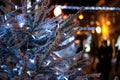 Detail Christmas pine with lighs decorations