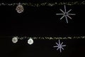 Illuminated Christmas decoration stars in street Royalty Free Stock Photo