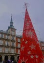 Detail of Christmas and its colors, in the Plaza Mayor of Madrid, Royalty Free Stock Photo