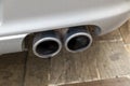 Detail of a sports car exhaust Royalty Free Stock Photo