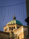 Detail of a church bell tower in the Italian city of Parma Royalty Free Stock Photo